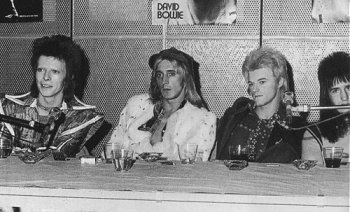 David Bowie & the Spiders from Mars after show party held at the Cafe Royal  in Piccadilly, London. 1973 : r/OldSchoolCool