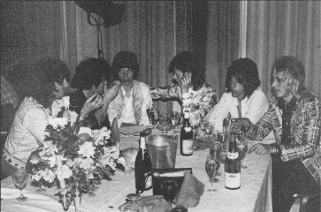 David Bowie & the Spiders from Mars after show party held at the Cafe Royal  in Piccadilly, London. 1973 : r/OldSchoolCool